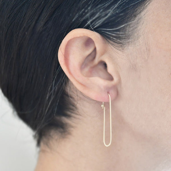 Small Ovalong Dainty Hoop in 14ct gold - Carla Caruso