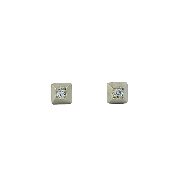 Micro Diamond White Gold Stud Earrings - Emma Jane Donald