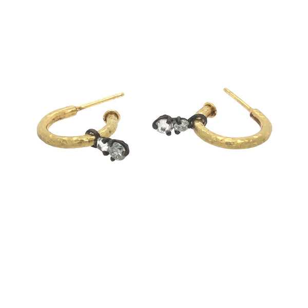 Hoops with Diamond Dangle - Tap by Todd Pownell