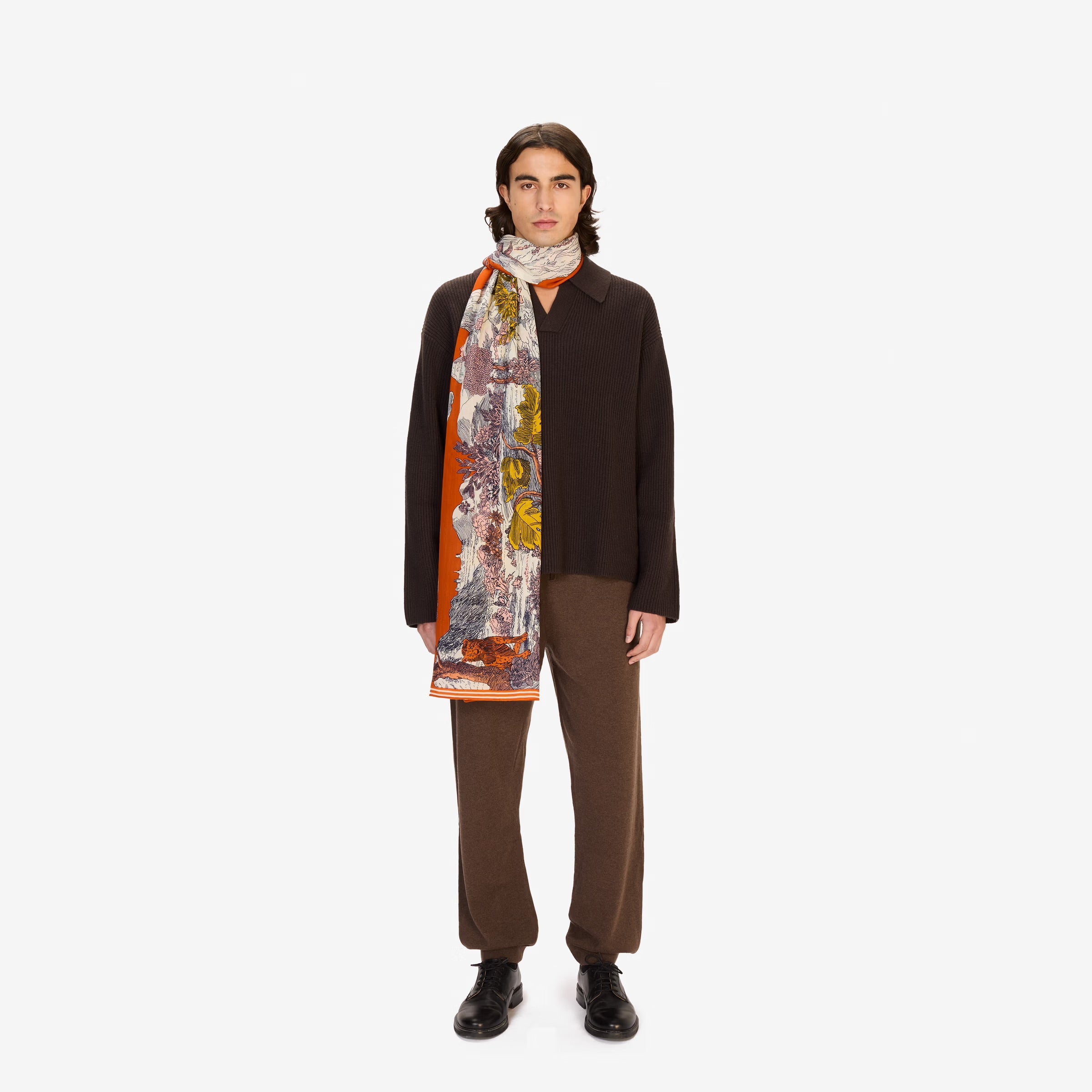 Histoire Wool Scarf in Orange - Inoui Editions