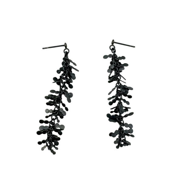 Melt and Fuse Long Pollen Earrings Ox Silv - Virginia Sprague