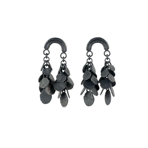 Unearthed Monkey Shower Oxidised Silver Earrings - Virginia Sprague