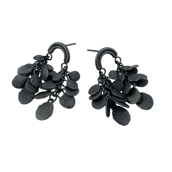 Unearthed Monkey Shower Oxidised Silver Earrings - Virginia Sprague