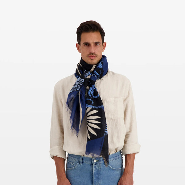 Mykonos Scarf in Blue - Inoui Editions