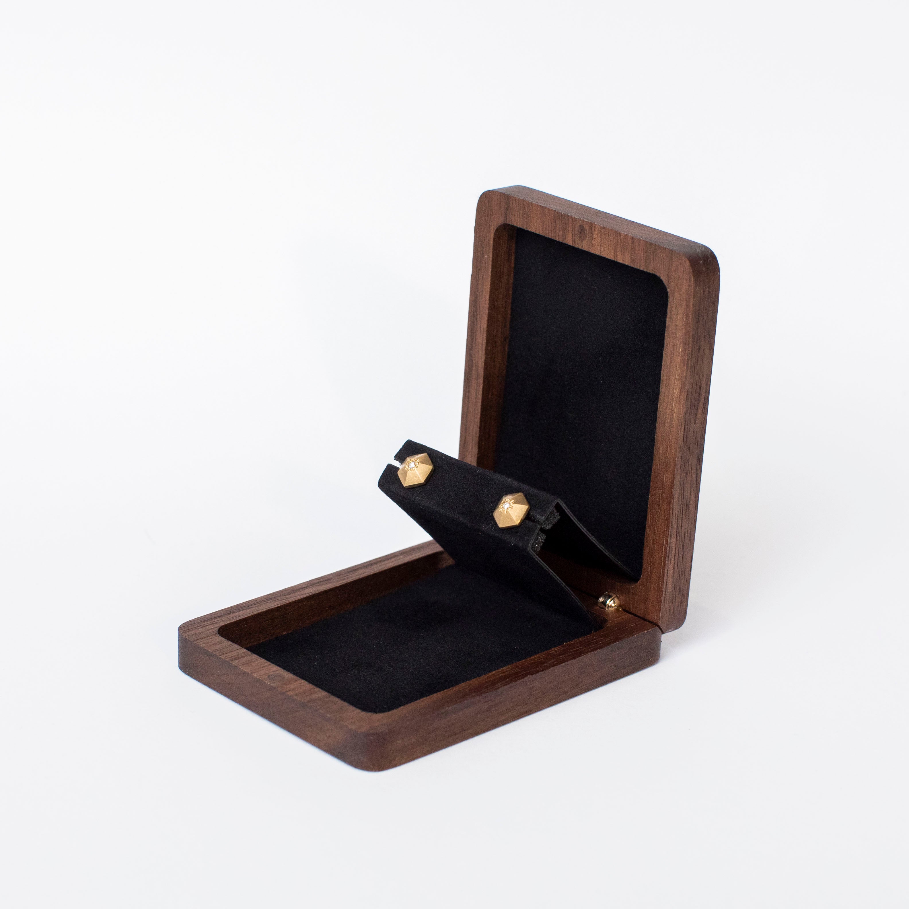 Walnut Stud Earring Box - Woodsbury