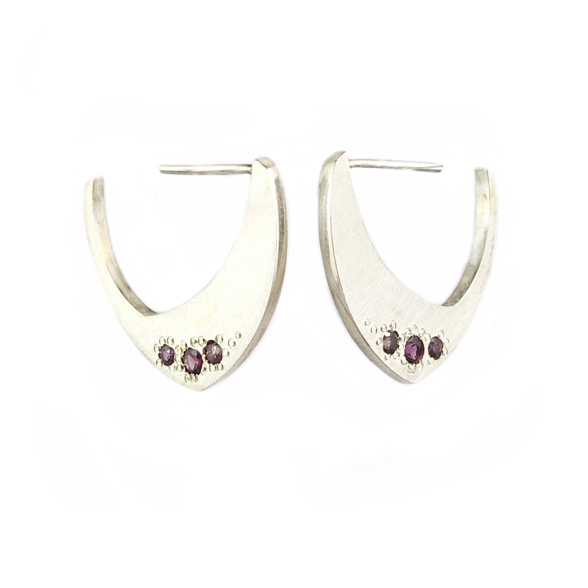 Iota Large Hoops Pink Sapphires - Erin Pearce