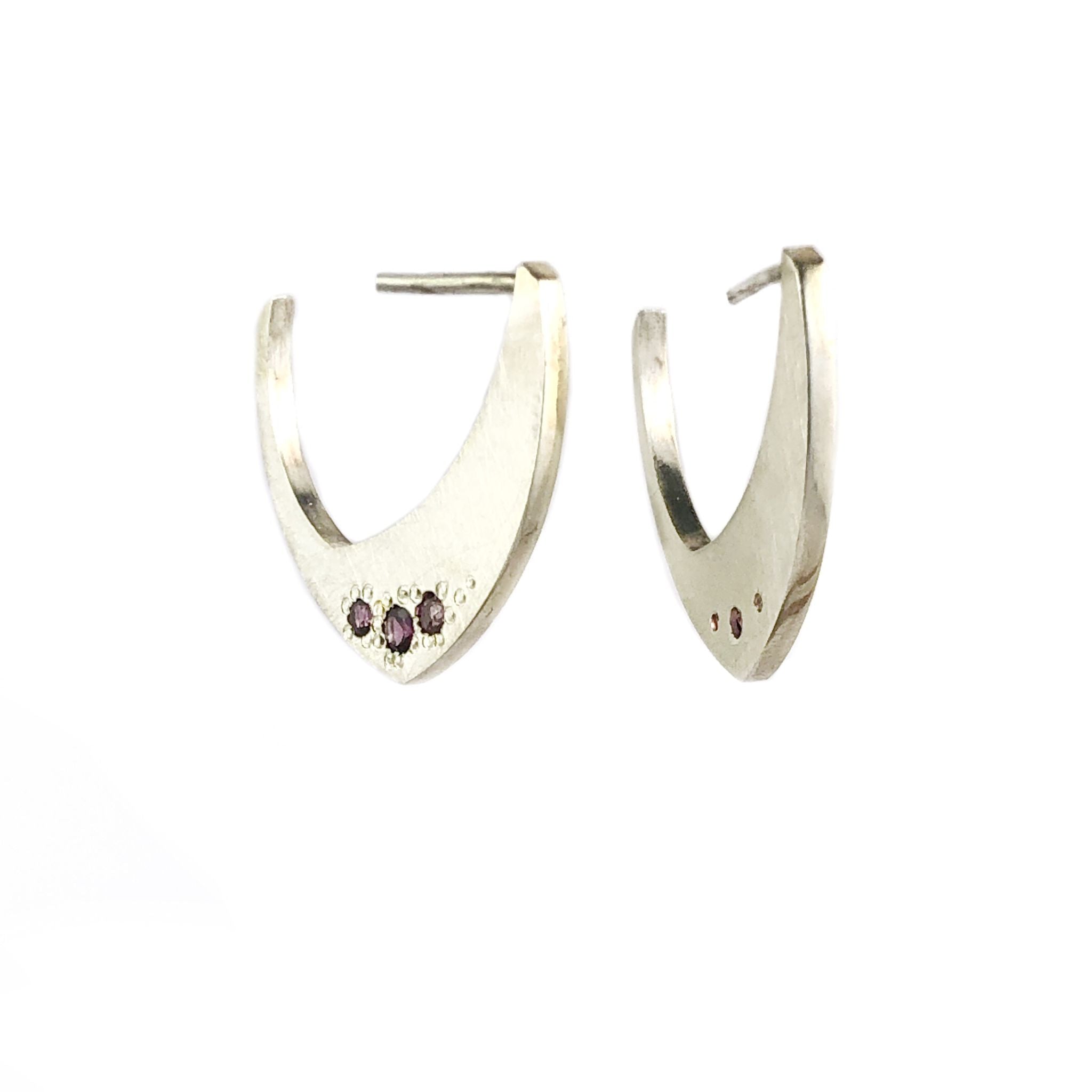 Iota Large Hoops Pink Sapphires - Erin Pearce