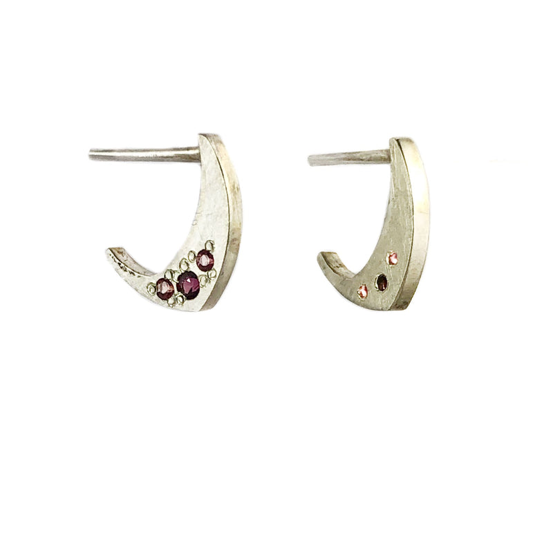 Iota Small Hoops Pink Sapphires - Erin Pearce