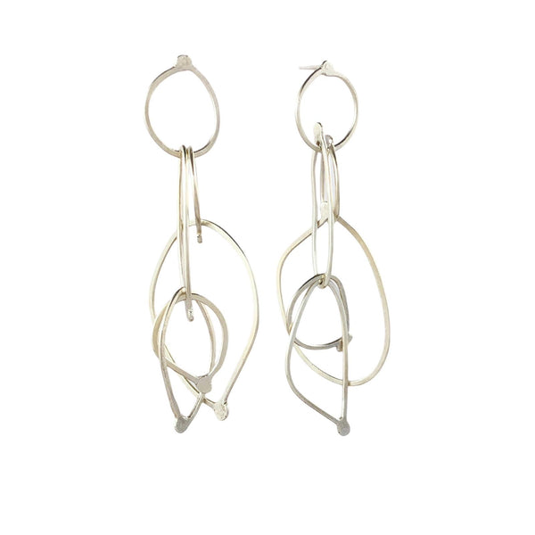 Long Fuselage Silver Earrings - Ari Athans