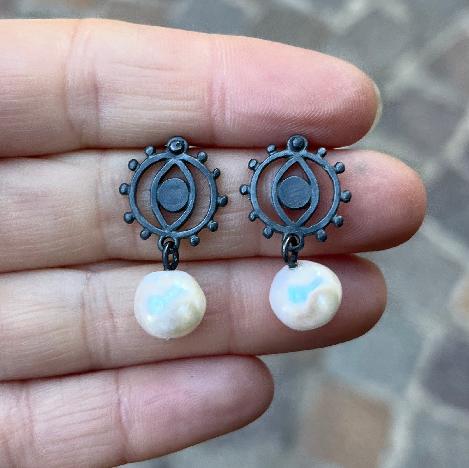 Pearl and Eye Earrings - Ari Athans