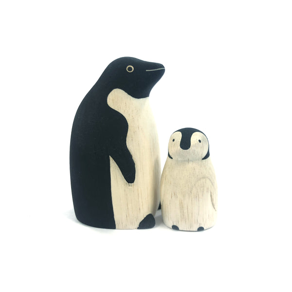 Wooden Carved Penguin Pair - T-Lab
