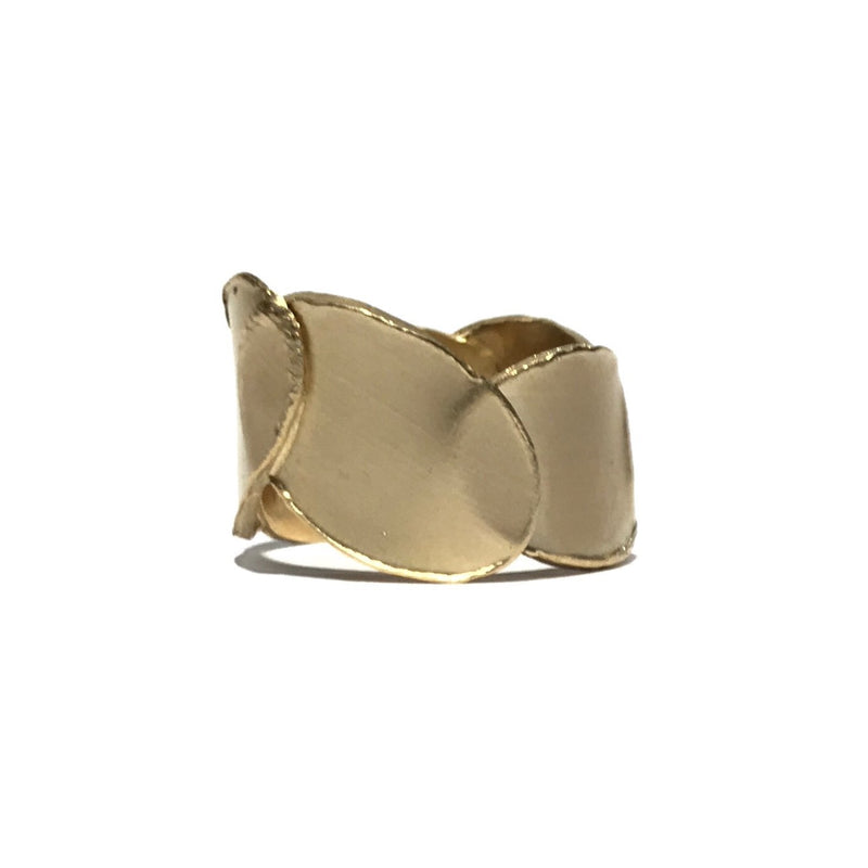 Petal Layer 9ct Yellow Gold 12mm Ring - Louise Fischer
