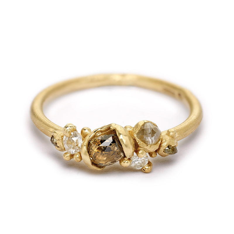 Champagne Diamond Cluster Ring - Ruth Tomlinson