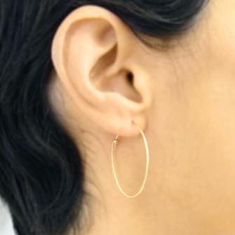 Oval Dainty Hoops Small in 14ct gold - Carla Caruso
