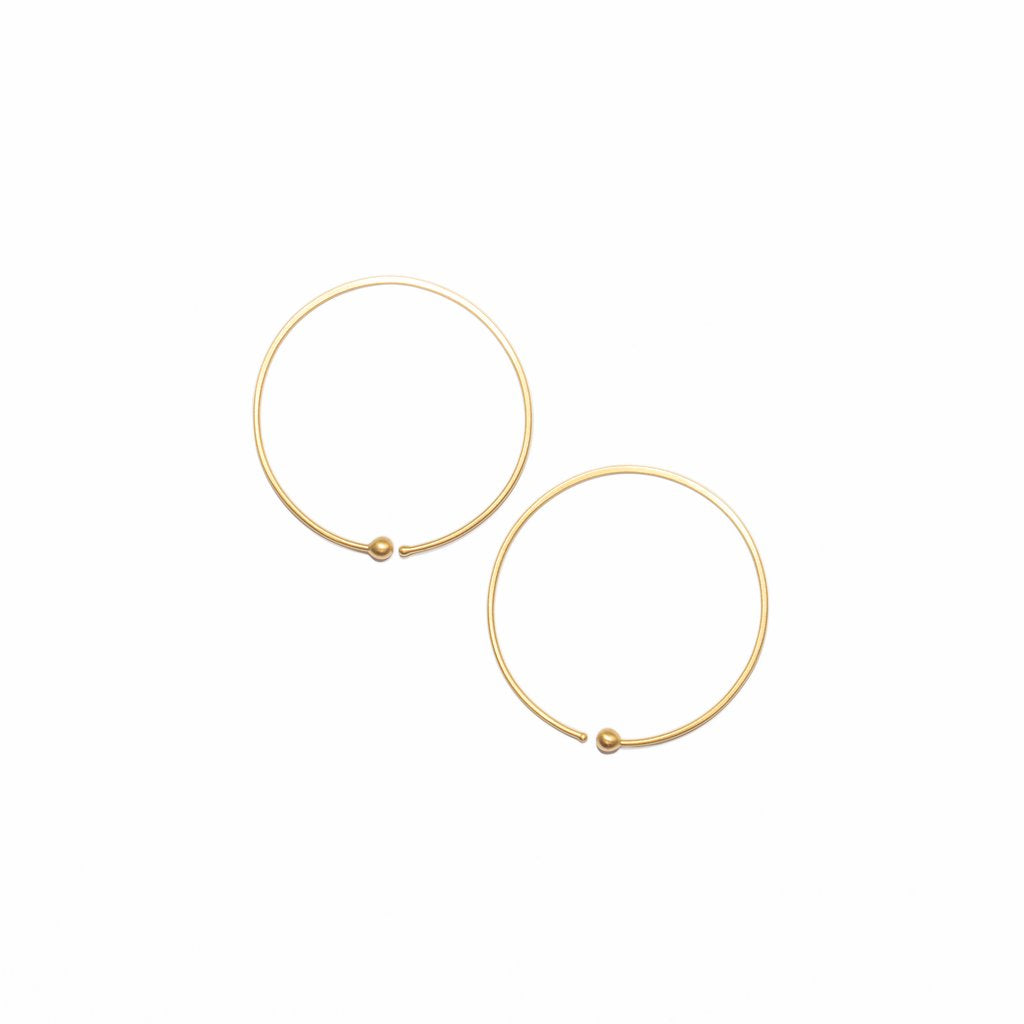 Midi Loop Hoop Earrings 14ct gold - Carla Caruso