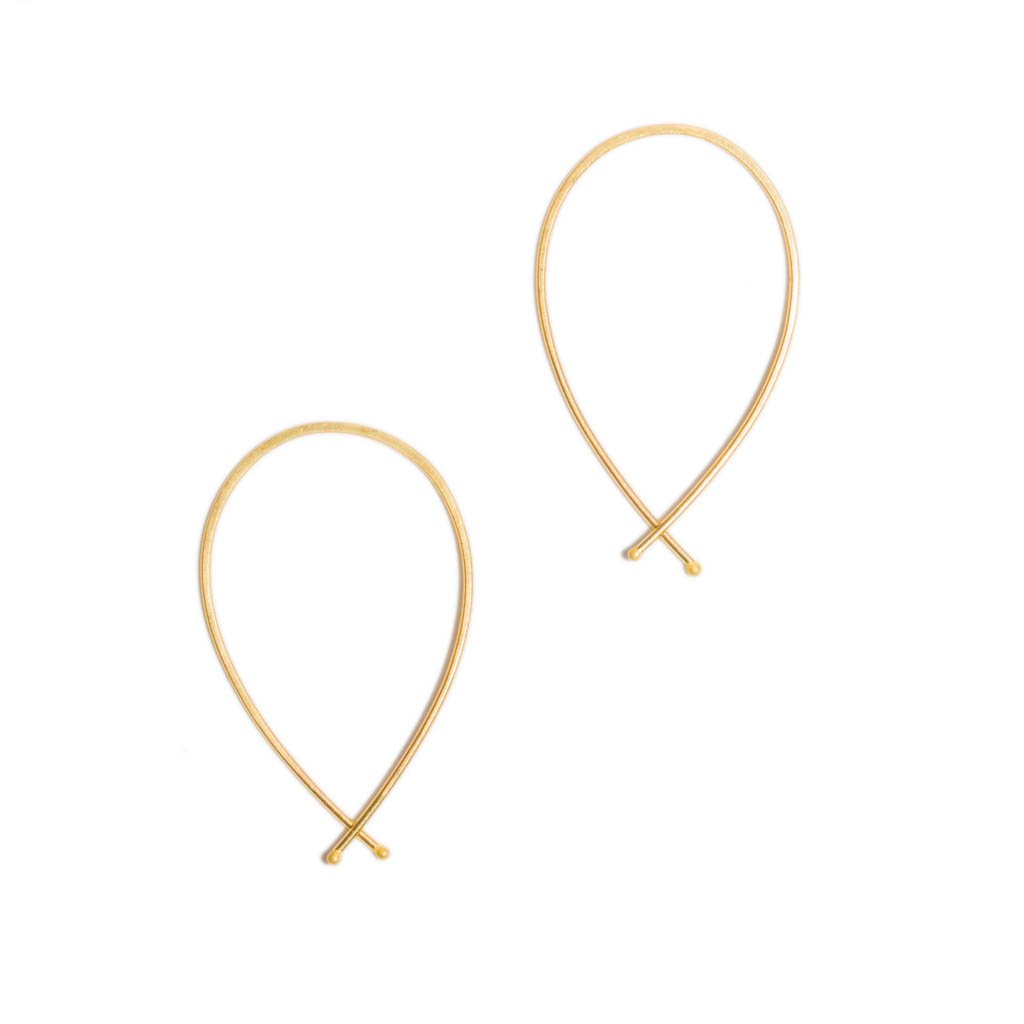 Small Ribbon Hoop in 14ct gold - Carla Caruso