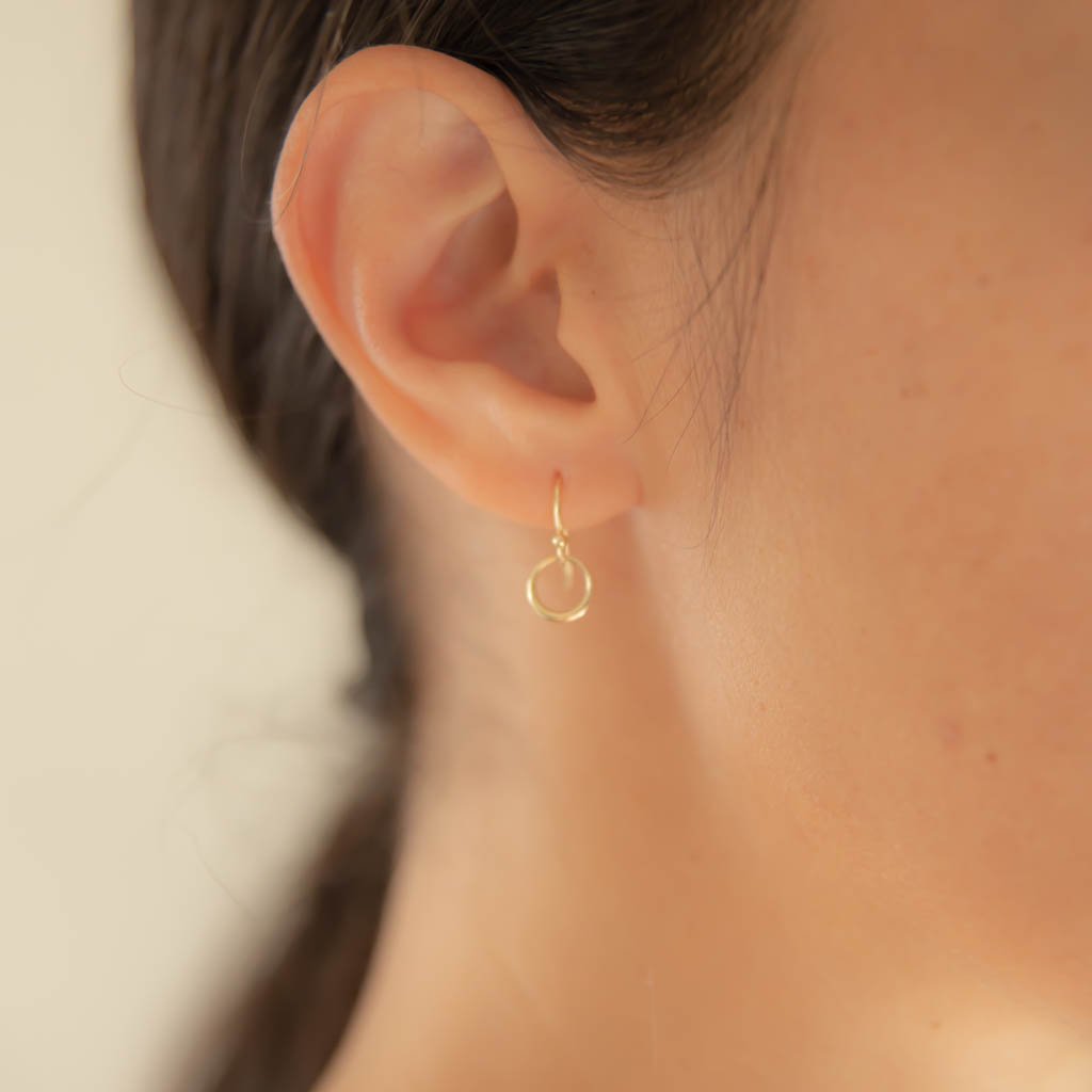 Mini Eclipse Drop Earrings in 14ct gold - Carla Caruso