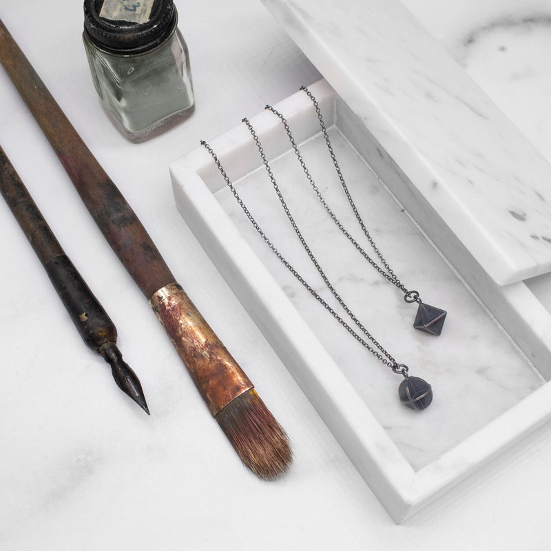 Pop Up Orbital Pendant Oxidised -  Erica Bello