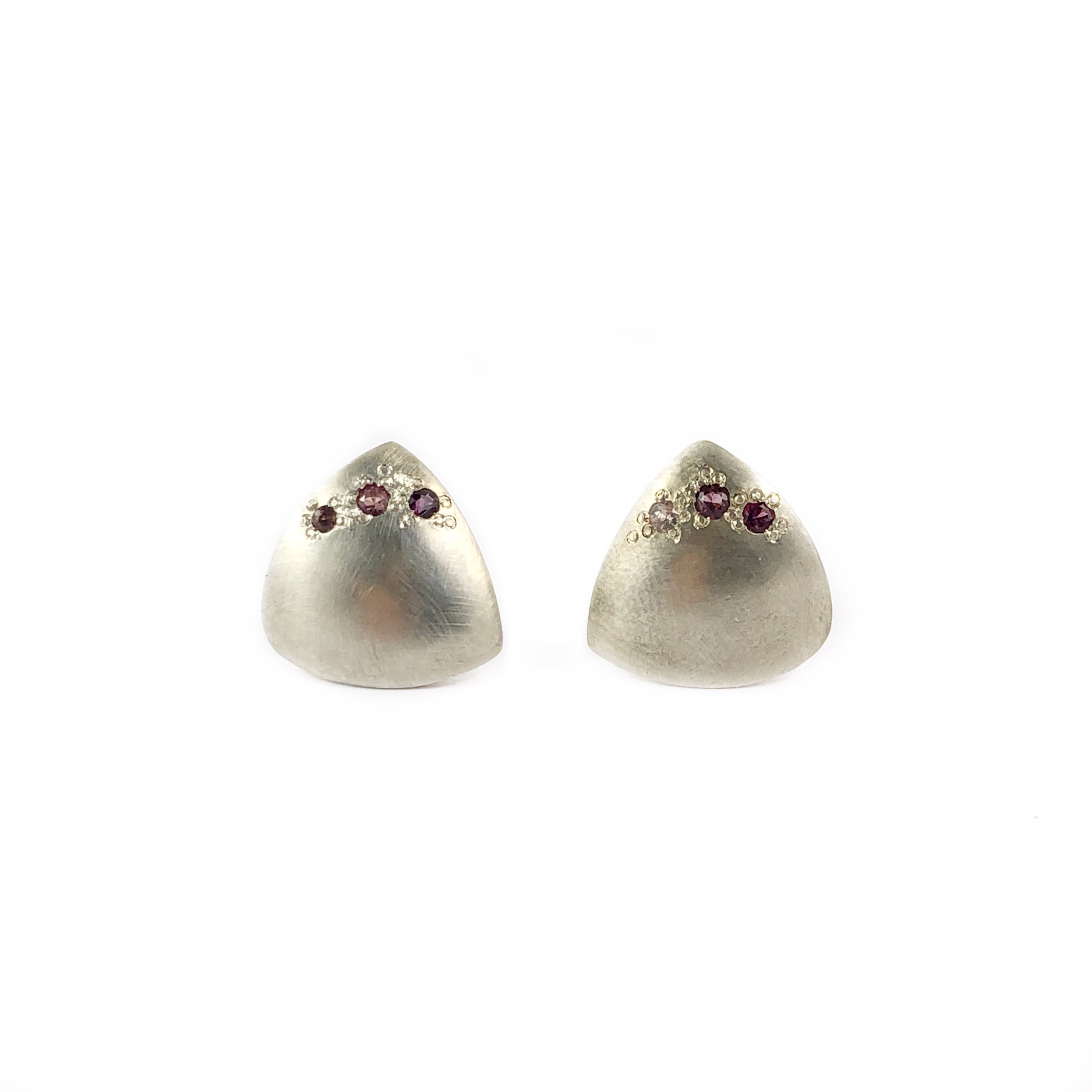 Iota Studs Pink Sapphires - Erin Pearce