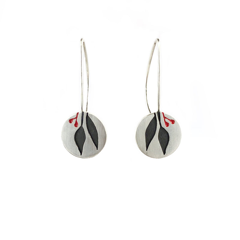 Gum Leaf Hooks with Red - Emma Kidson