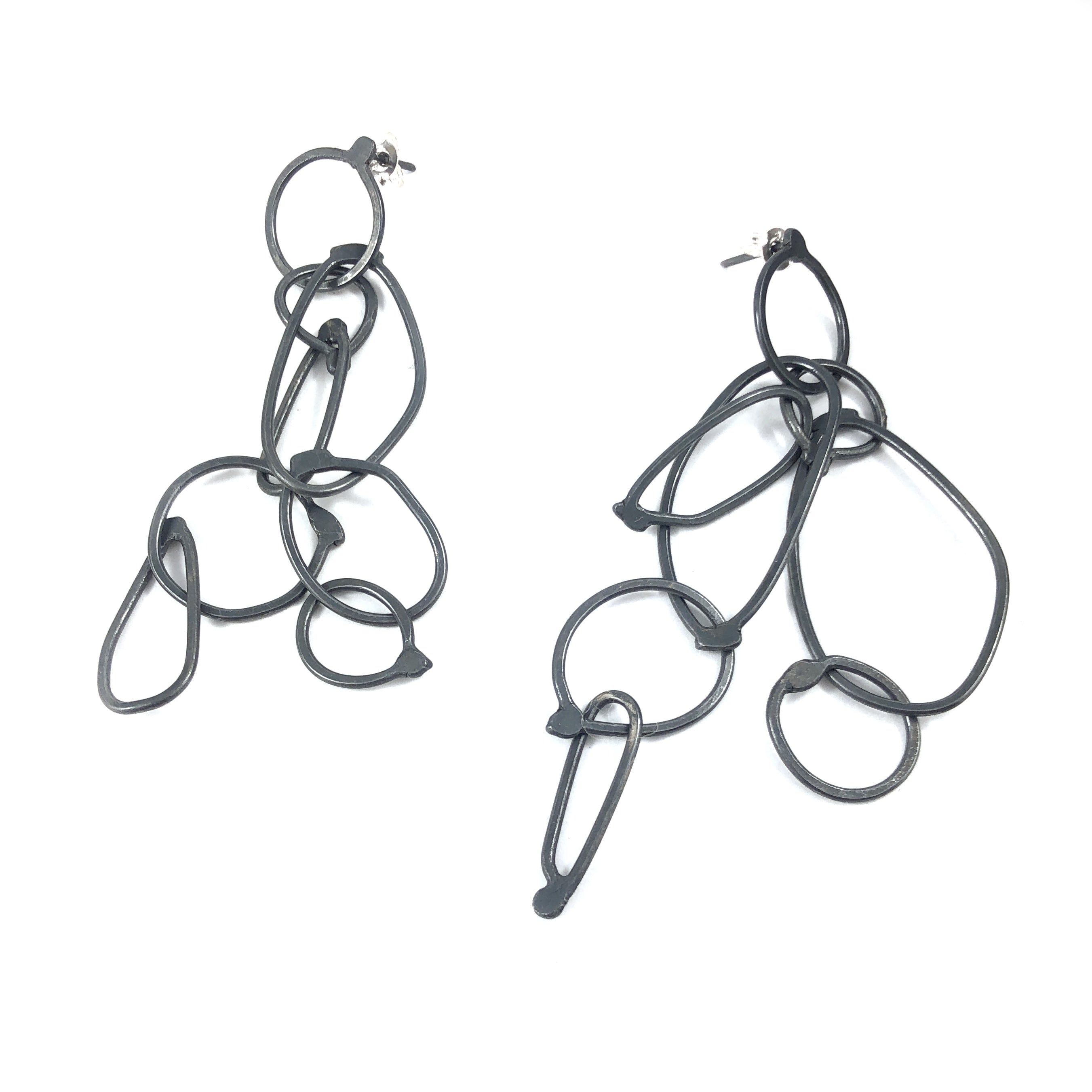 Long Fuselage Oxidised Earrings - Ari Athans