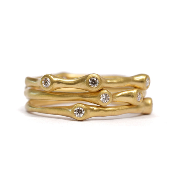 Petite Stacking Barnacle Diamond Ring- Johnny Ninos