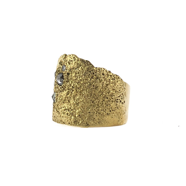 Unearthed Diamond Gold Band Ring  - Virginia Sprague