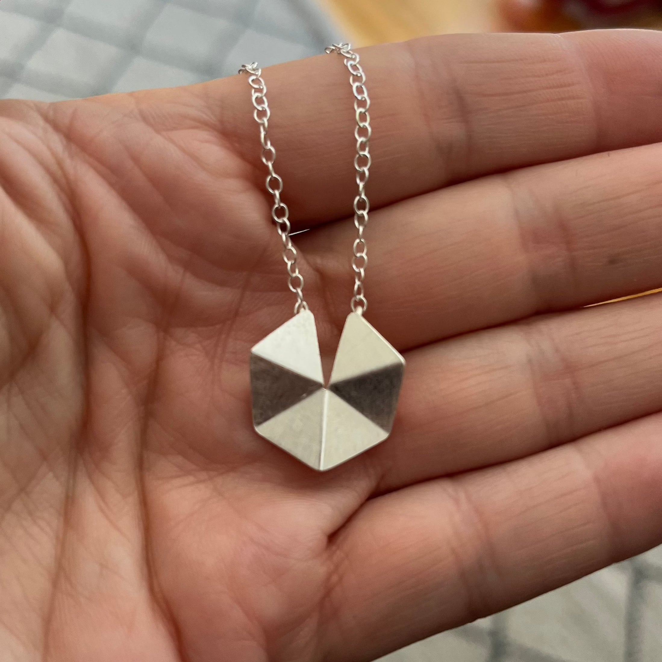 Silver Hexagon Necklace - Ananda Ungphakorn