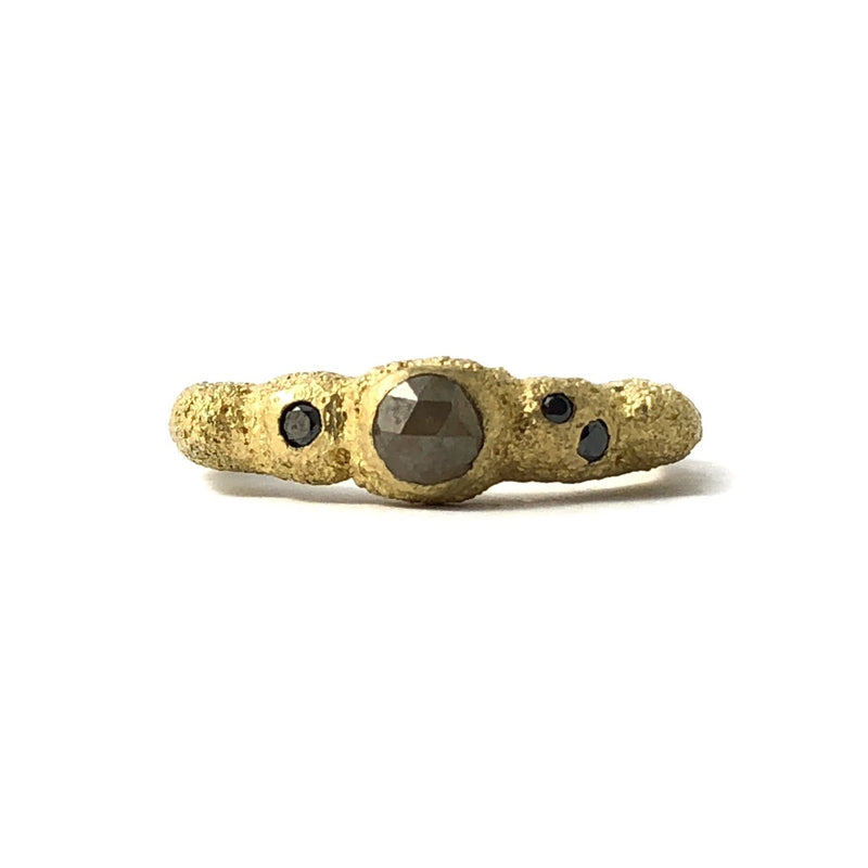 Unearthed Gold and Black Diamond Ring  - Virginia Sprague