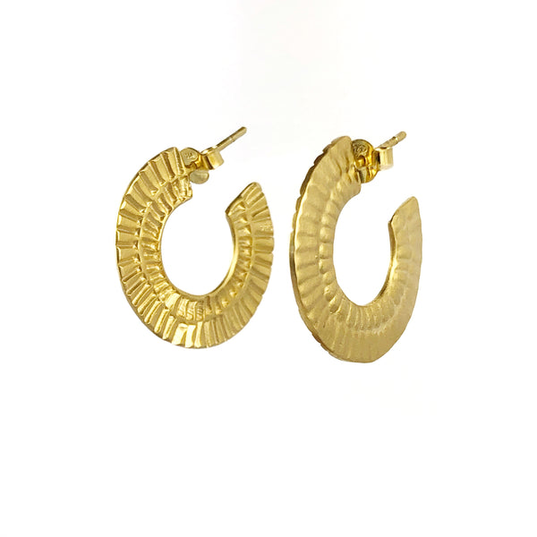 Arc Hoop Gold Earrings - Tara Lofhelm