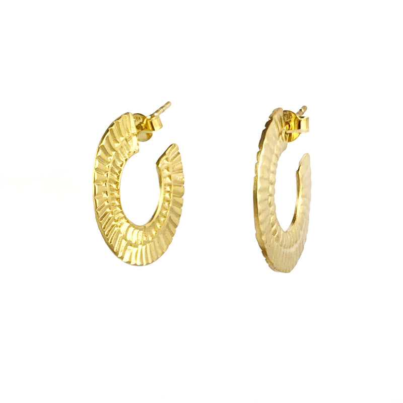 Arc Hoop Gold Earrings - Tara Lofhelm