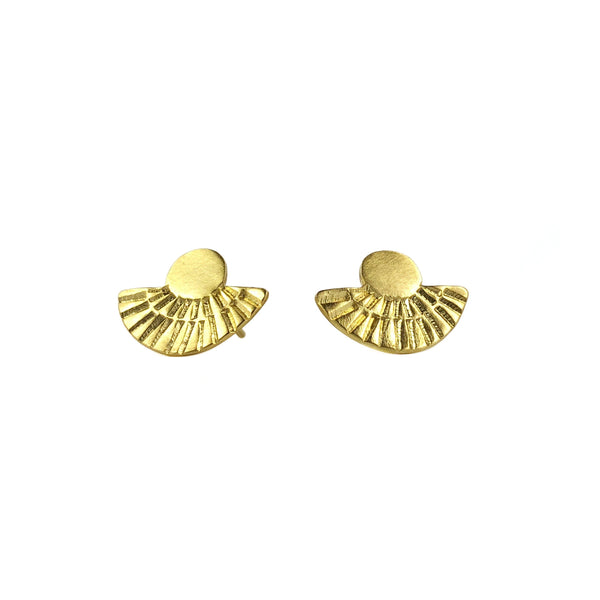 Fan Out Stud Earrings Gold - Tara Lofhelm