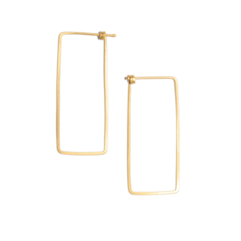Small Rectangular Dainty Hoop in 14ct gold - Carla Caruso