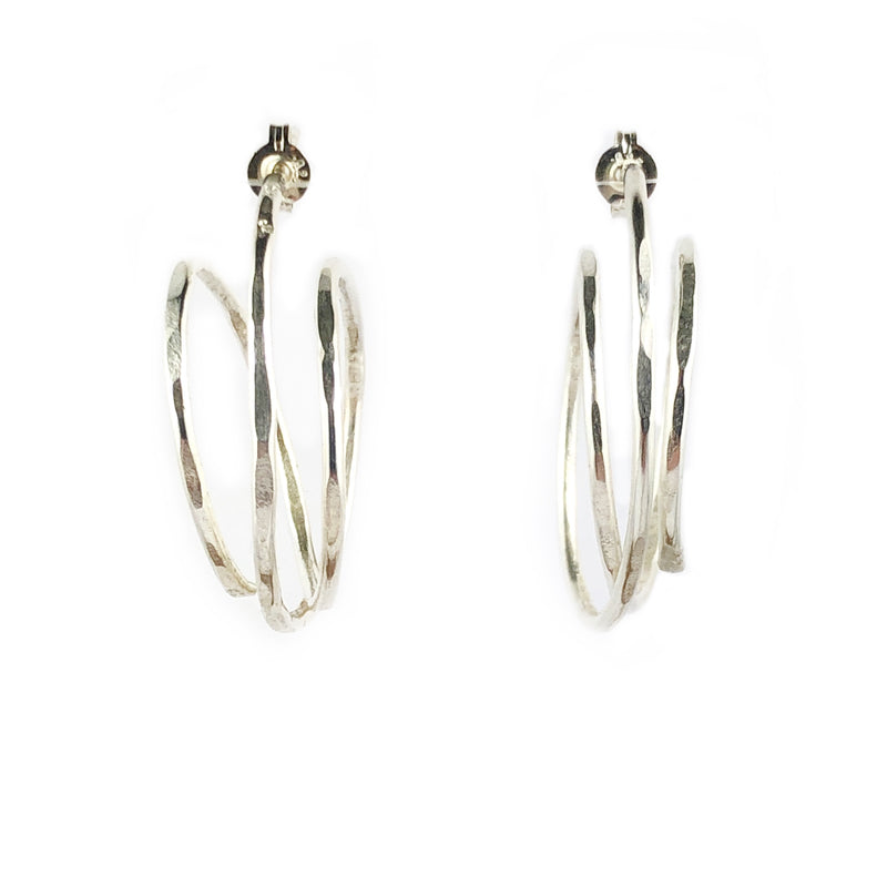Small Silver Spiral Hoops - Jane Hodgetts