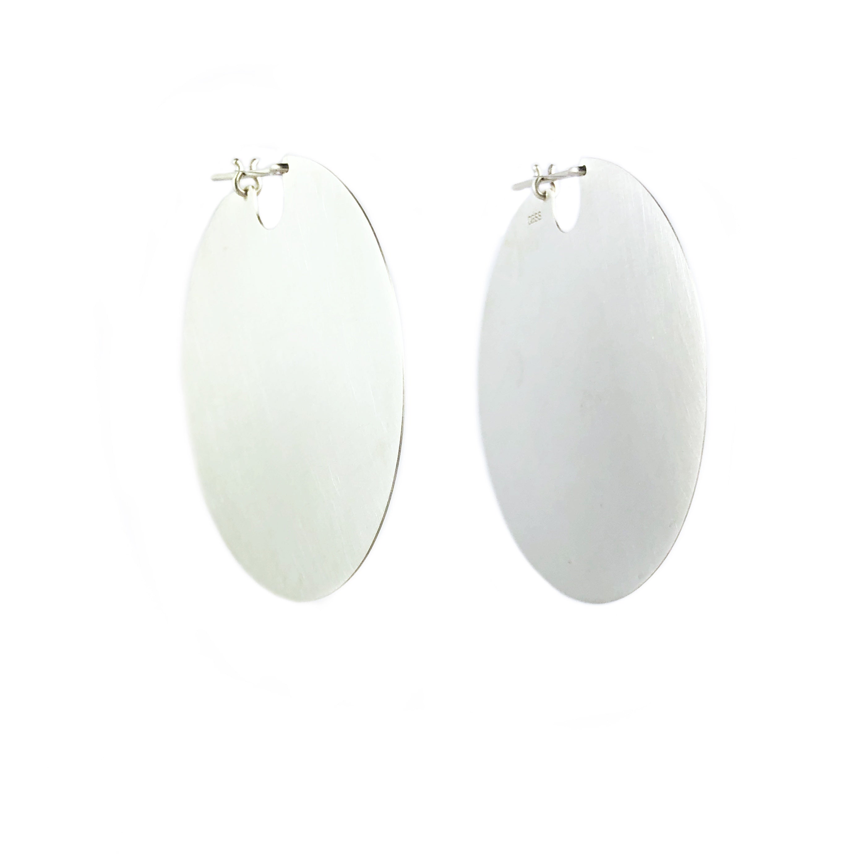 Silver U Disks Large Earrings - Cass Partington