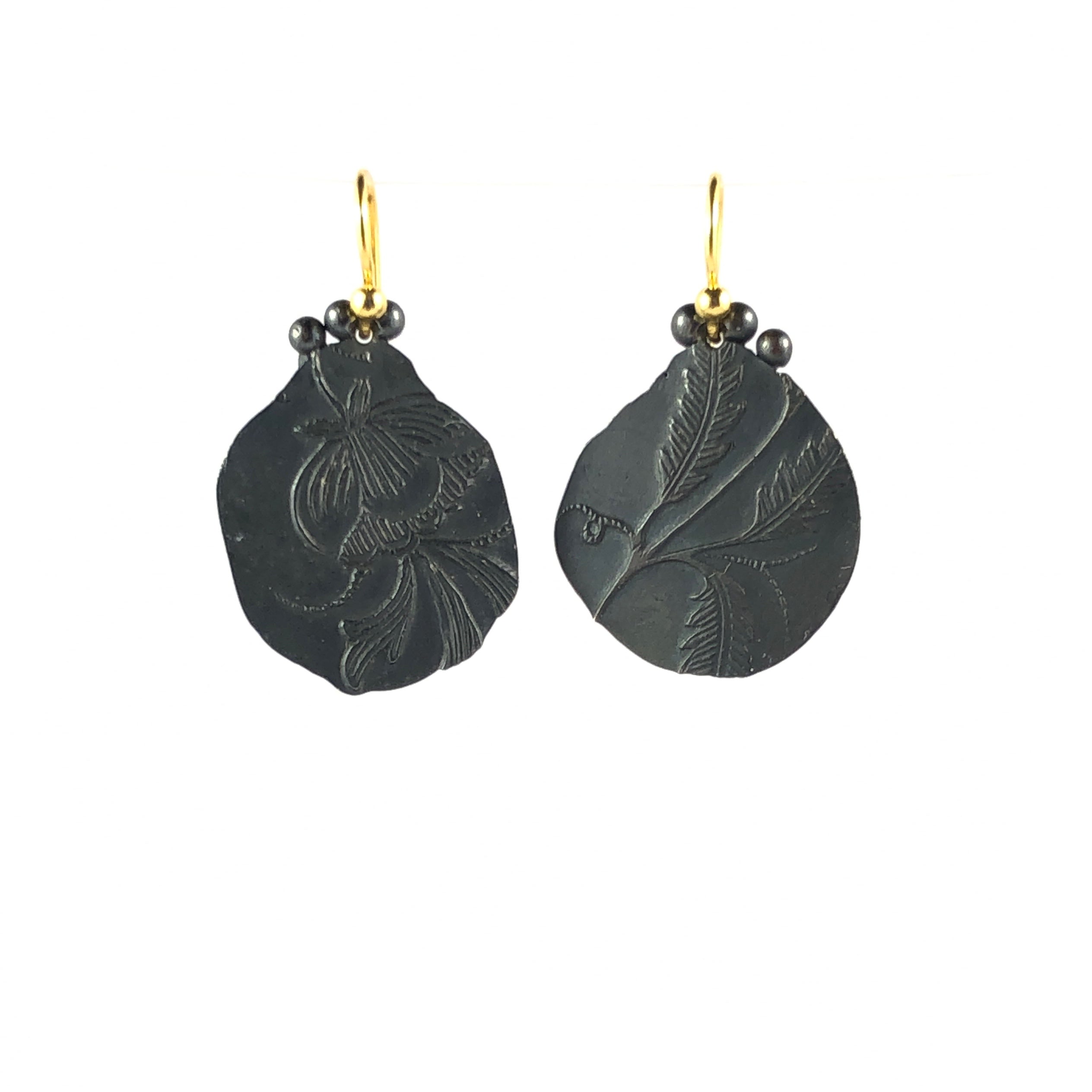 Keepsake Oxidised Floral & Fern Earrings - Cynthia Nge