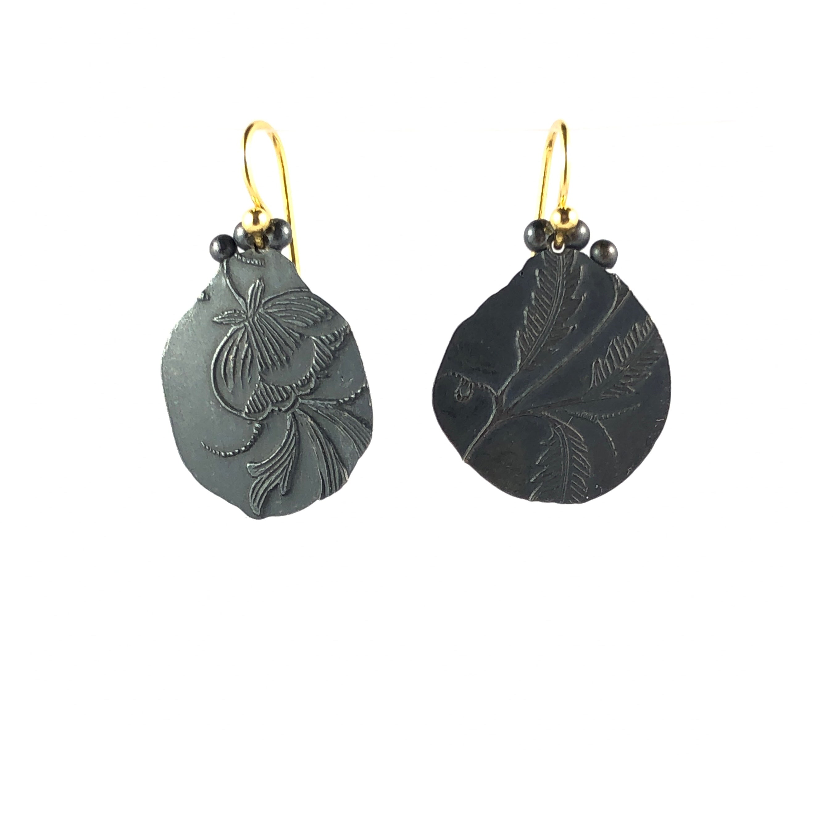 Keepsake Oxidised Floral & Fern Earrings - Cynthia Nge
