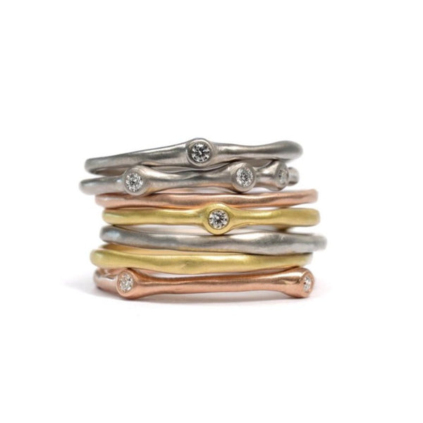 Petite Stacking Barnacle Diamond Ring- Johnny Ninos