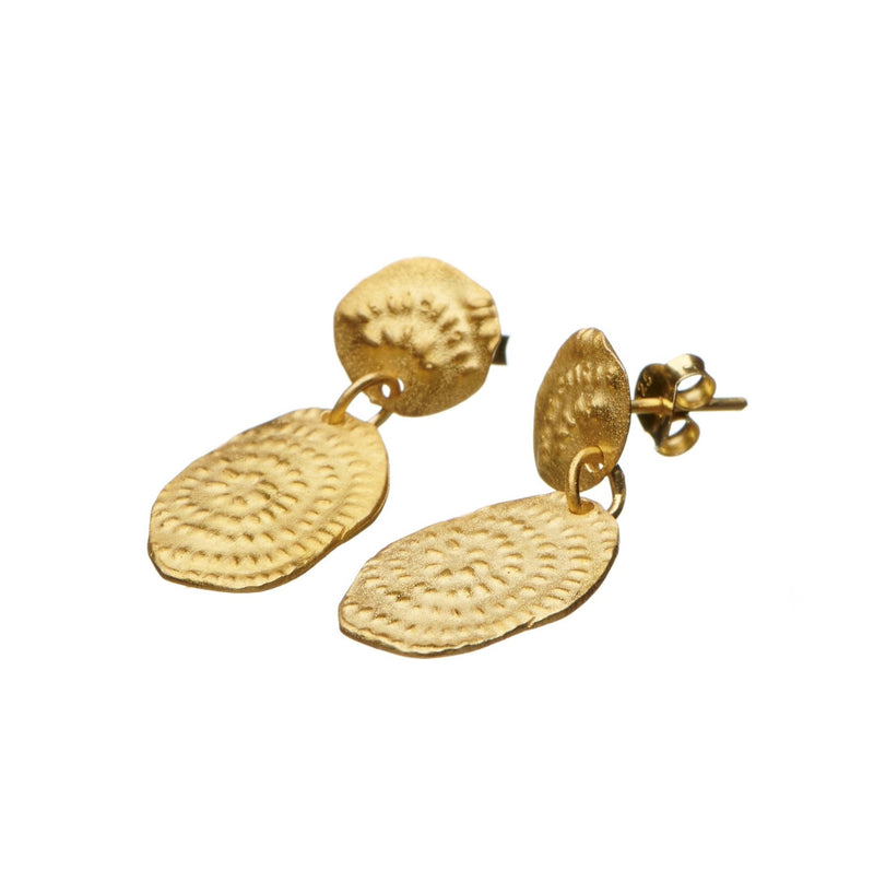 Pharaohs Stud Drop Earrings Gold - Shabana Jacobson