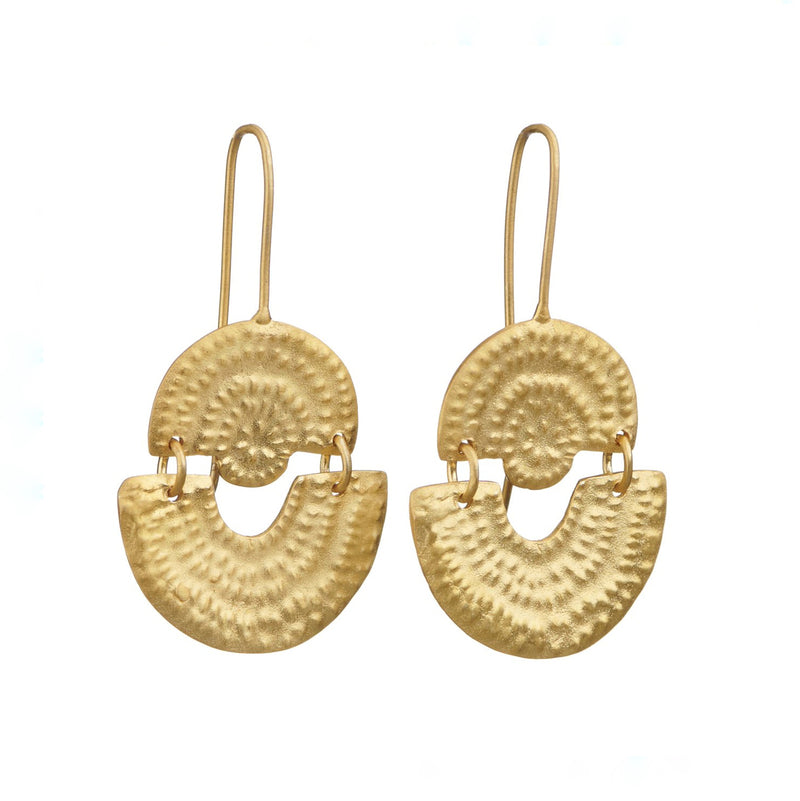 Scarab Drop Earrings Gold - Shabana Jacobson