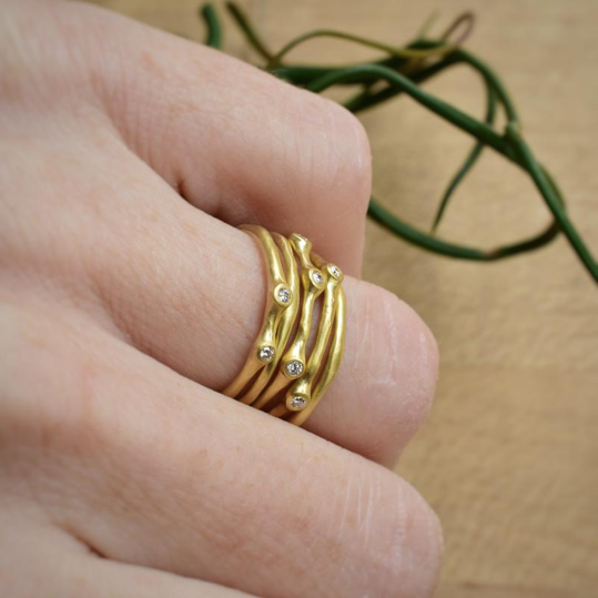 Petite Stacking Barnacle Diamond Ring- Johnny Ninos