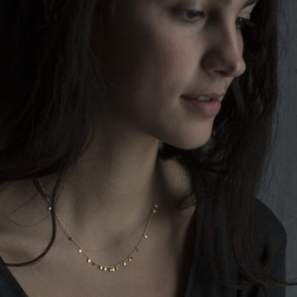 Tiny Random Dots Gold Necklace - Sia Taylor