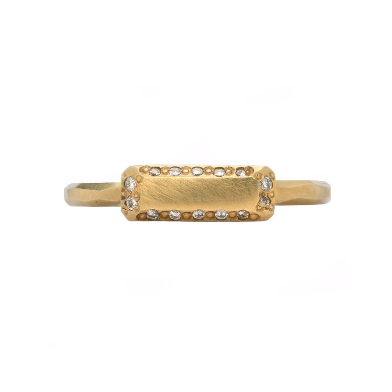 Gold Bar with Diamonds Ring - Krista McRae