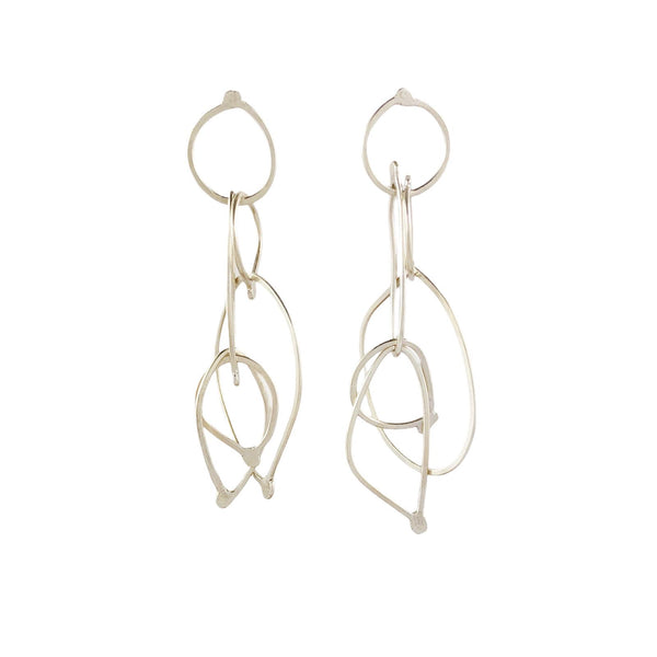 Long Fuselage Silver Earrings - Ari Athans