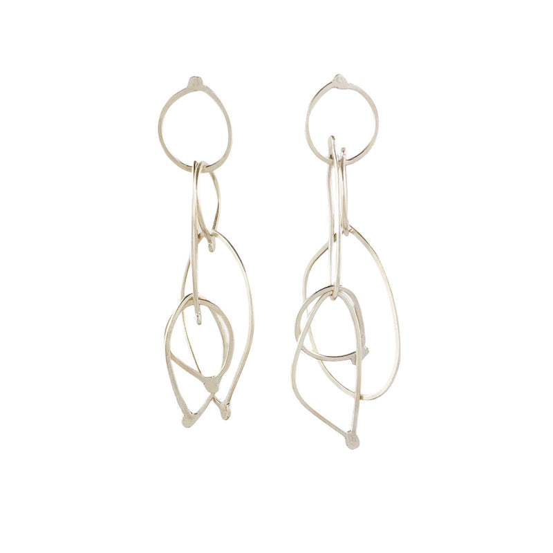 Long Fuselage Silver Earrings - Ari Athans