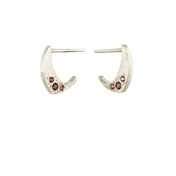 Iota Small Hoops Pink Sapphires - Erin Pearce