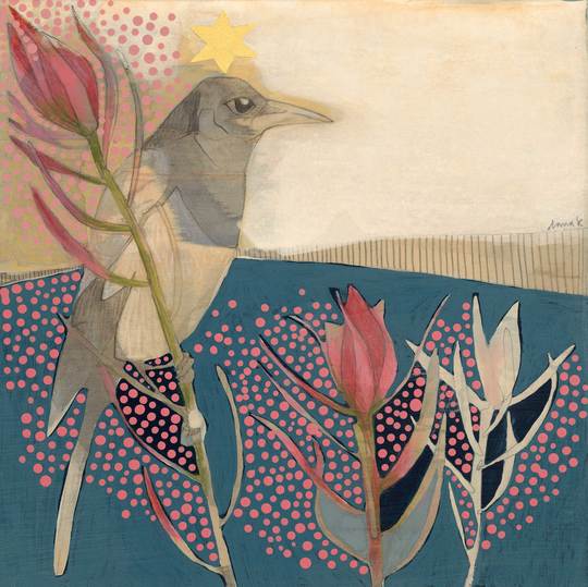 Magpie and Leucadendron Mini Print - Dana Kinter